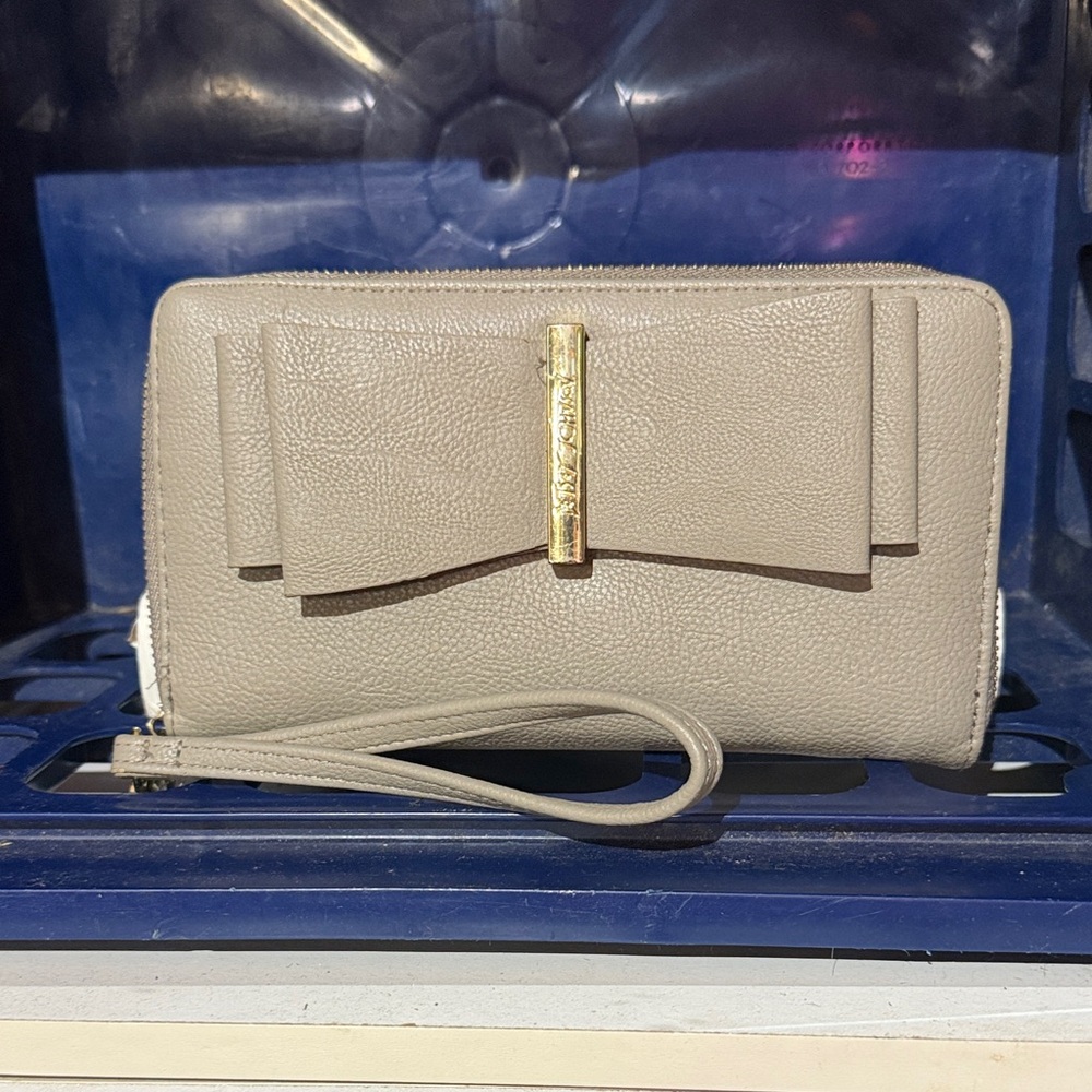 Elegant Betsy Johnson Taupe Wristlet Clutch